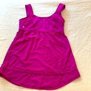 A purple Lululemon activity wear top, size small